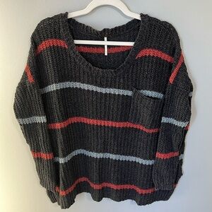 Free People Knit Drop Sleeve Striped Sweater / Size S